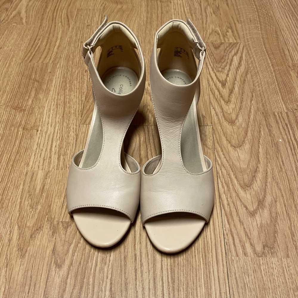 Clarks Cream High Heel Sandals
